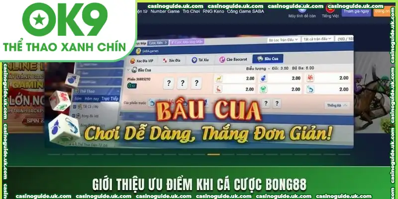 Giới thiệu ưu điểm khi cá cược bong88